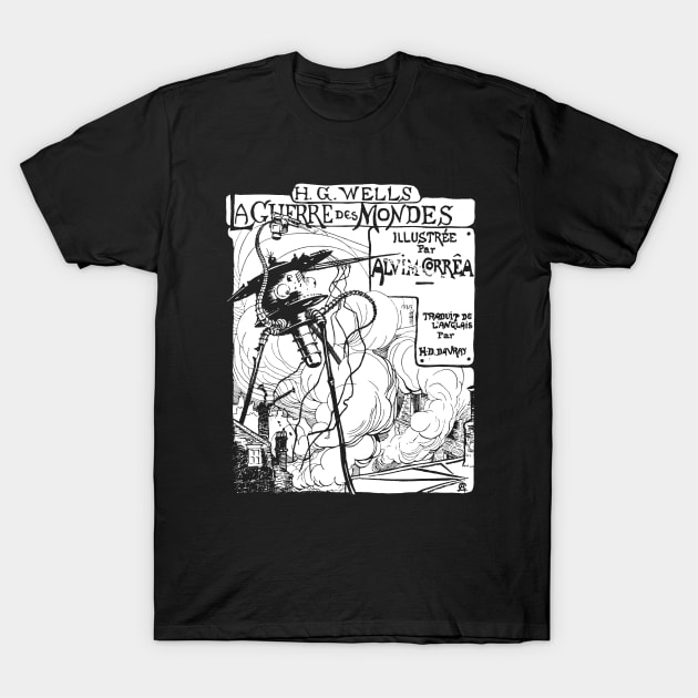 War of the Worlds 1906 Print Ad Illustration (Dark Garment) T-Shirt by innerspaceboy